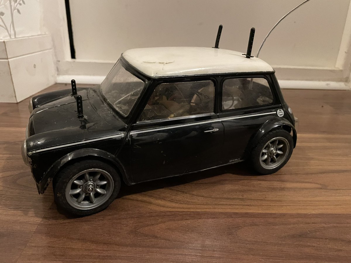 FalloonMark's tweet photo. I’ve seen lots of nostalgia this Christmas and adults playing with ‘kids’ toys. @ThePollitt building Lego and a @Carpervert EV classic mini video prompted me to dig out my 24yr old #Tamiya Mini Cooper and get it going again.
#HappyDays #BuildingWithMyBoy https://t.co/2j4r4Ub646