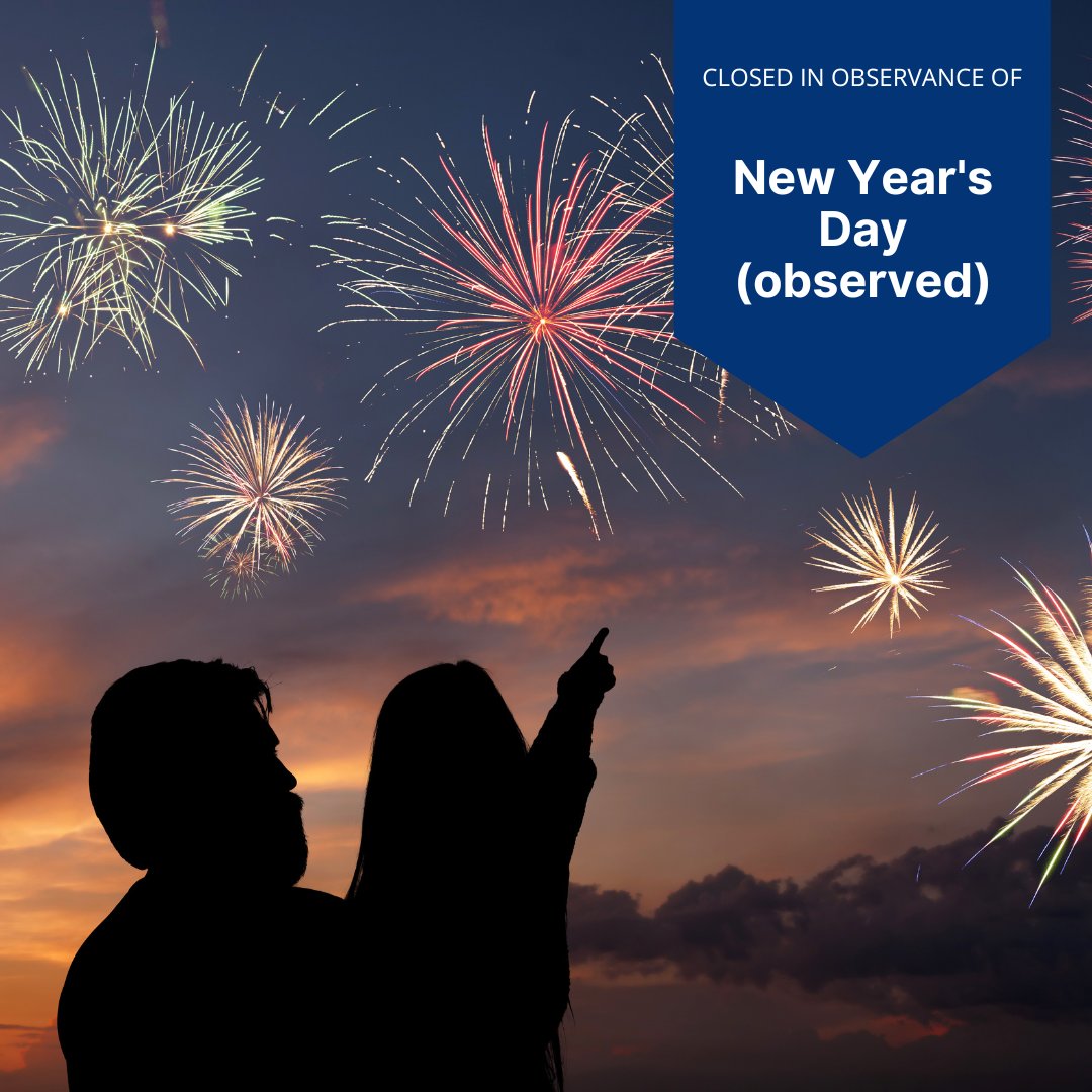 Happy New Year! We hope 2023 brings you happiness and good fortune. 🎆 Please be advised that all Hickam FCU offices are closed today in observance of New Year's Day.