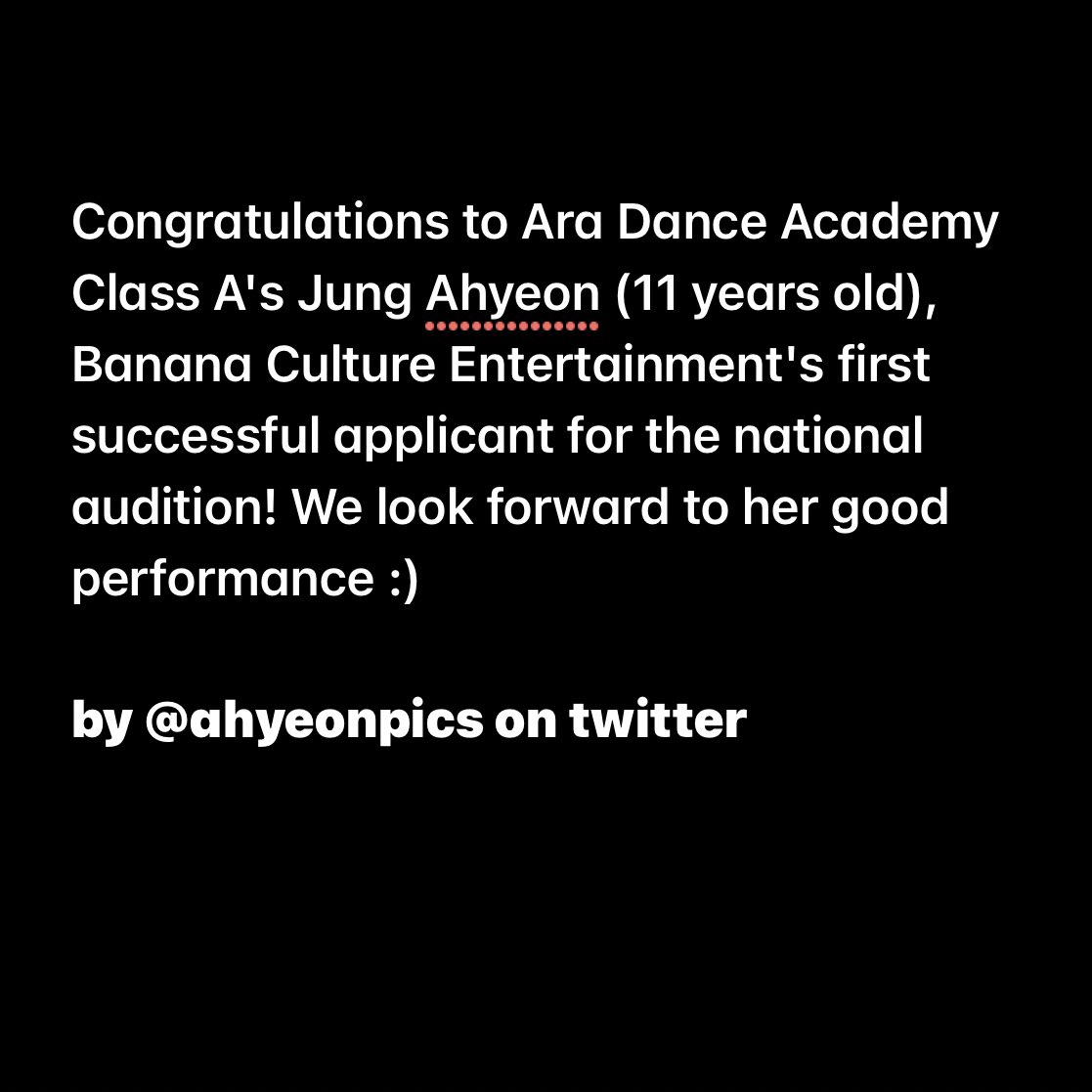 ahyeon pics on Twitter "translation of Ara dance academy's instagram