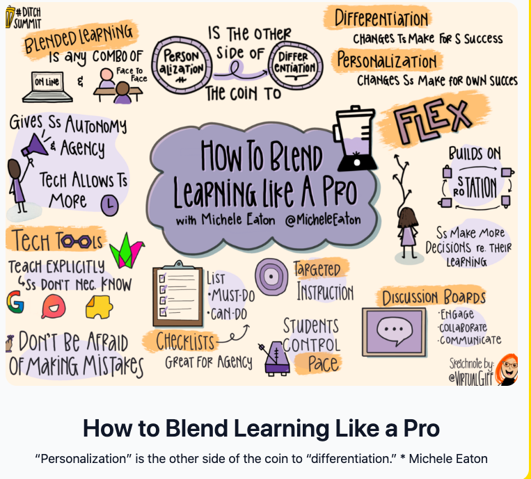 mommawith5kids's tweet image. Must watch session: It felt like a conversation (not lecture and loaded with tips to blend learning. My biggest takeaways:keep your tool box simple &amp;amp; intentionally get student feedback bc student feedback is powerful. 
#DitchSummit and #DitchContest