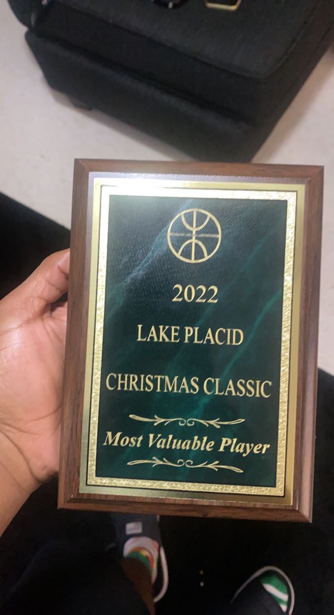 Winning mvp on Lake placid first annual Christmas classic  wanna thank my team and my coach <a href="/CoachLykes/">B. Lykes</a> on the win #godragons