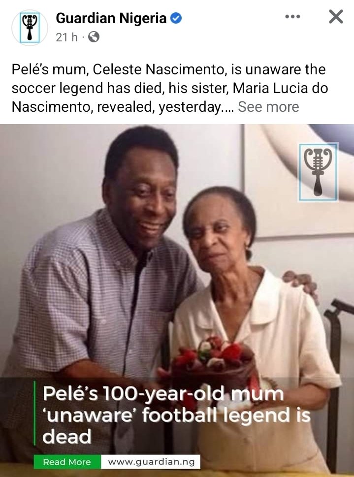 HierarchyMgz's tweet photo. #Pele's 100 years old mother will get to know that her son is no more once his funeral procession begins with a 24hrs lying-in-state that will culminates in burial in his home 🏡 

#GOAT𓃵
#Legend
#Football
#RIPPele https://t.co/hmUvDUD6v9