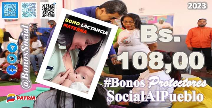 BonosSocial's tweet photo. 📌 #ATENCIÓN: 

✅ #PartoHumanizado y #LactanciaMaterna quedo establecido en Bs. 108,00

@BonosSocial 
#2023RenaceLaEsperanza https://t.co/GqQGTgk1CH