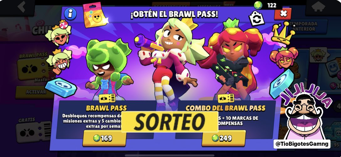 👑 SORTEO BRAWL PASS 👑

Quieres ganar el pase de la nueva temporada de Brawl Stars o 10 USD vía PayPal ?

- Sígueme <a href="/TioBigotesGamng/">El Tío Bigotes Gaming</a> 
- RT ♻️ y Like ❤️ 
- Menciona a dos amigos

Termina en 48 horas!!!
