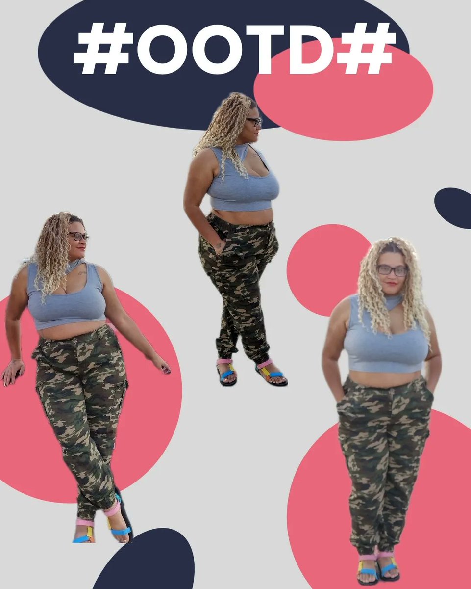 iamkweenkree's tweet photo. First outfit of the year 

You can never go wrong with camo cargo pants a half top and blonde hair with dark roots.
.
.
#halftop #tanktop #greytop #graytop #camopants  #darkroots #blondehair #fashionista #fashioninspo #fashion #stylefactor #itgirl #ootd #curvygirl https://t.co/w9wjtVWJOU