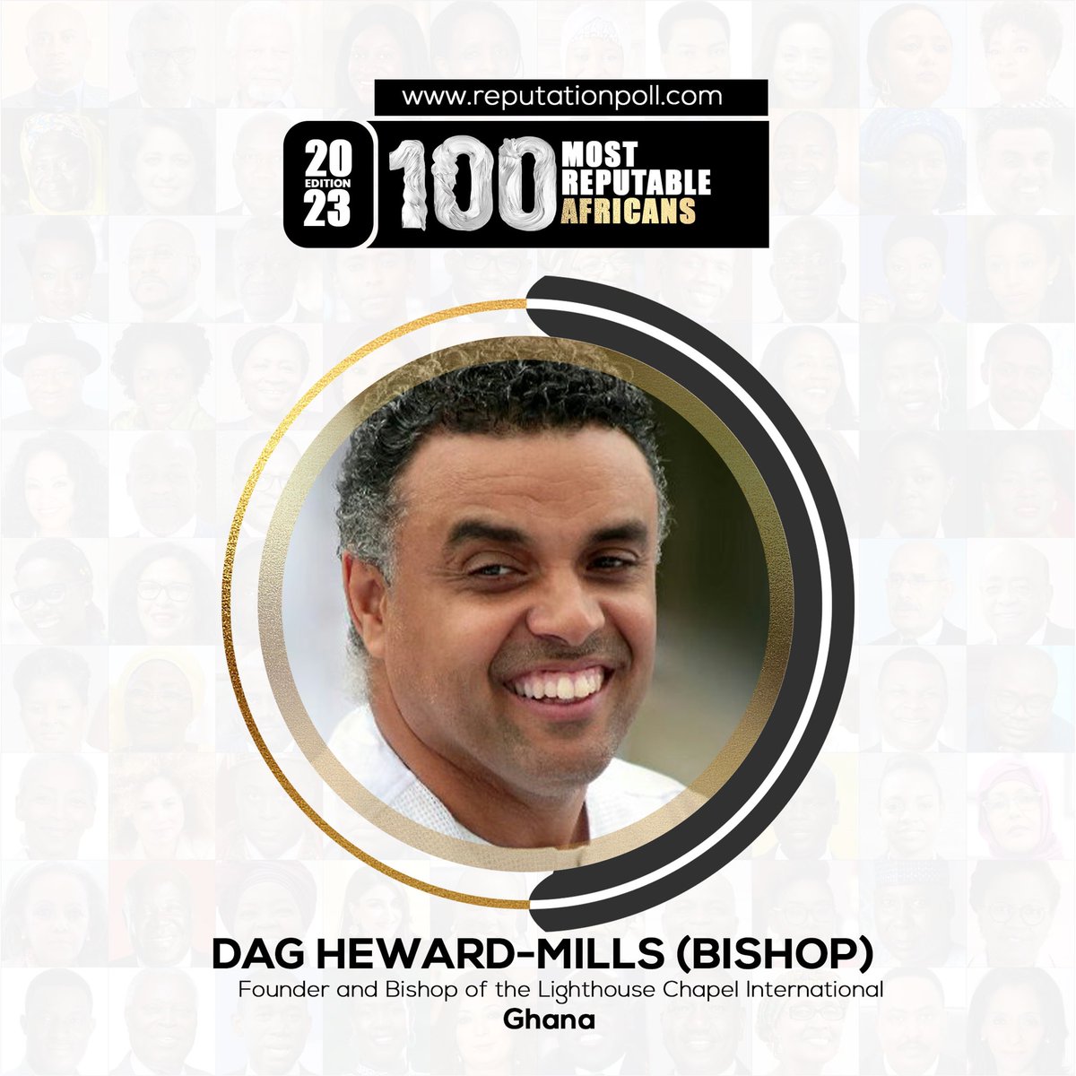 reputationpoll's tweet image. Introducing @reputationpoll
100 Most Reputable Africans (2023 Edition)

Bishop Dag Heward-Mills is an evangelist, pastor, author, and conference speaker based in Accra, Ghana. 

More Read on reputationpoll.com

#reputationpoll #Ghana