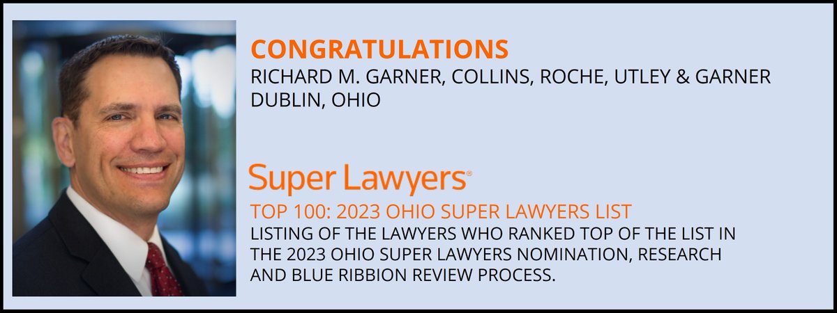 CRUGLaw's tweet photo. Richard M. Garner Listed as Super Lawyers® “best of the best” Top 100 Attorneys in Ohio for 2023
https://t.co/vD5wJnEyCa https://t.co/WDbjOUokBI