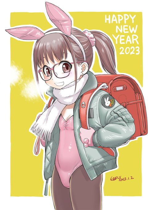 2023年賀絵 #オリジナル #うさぎ https://t.co/Yq5ehLrE9L 