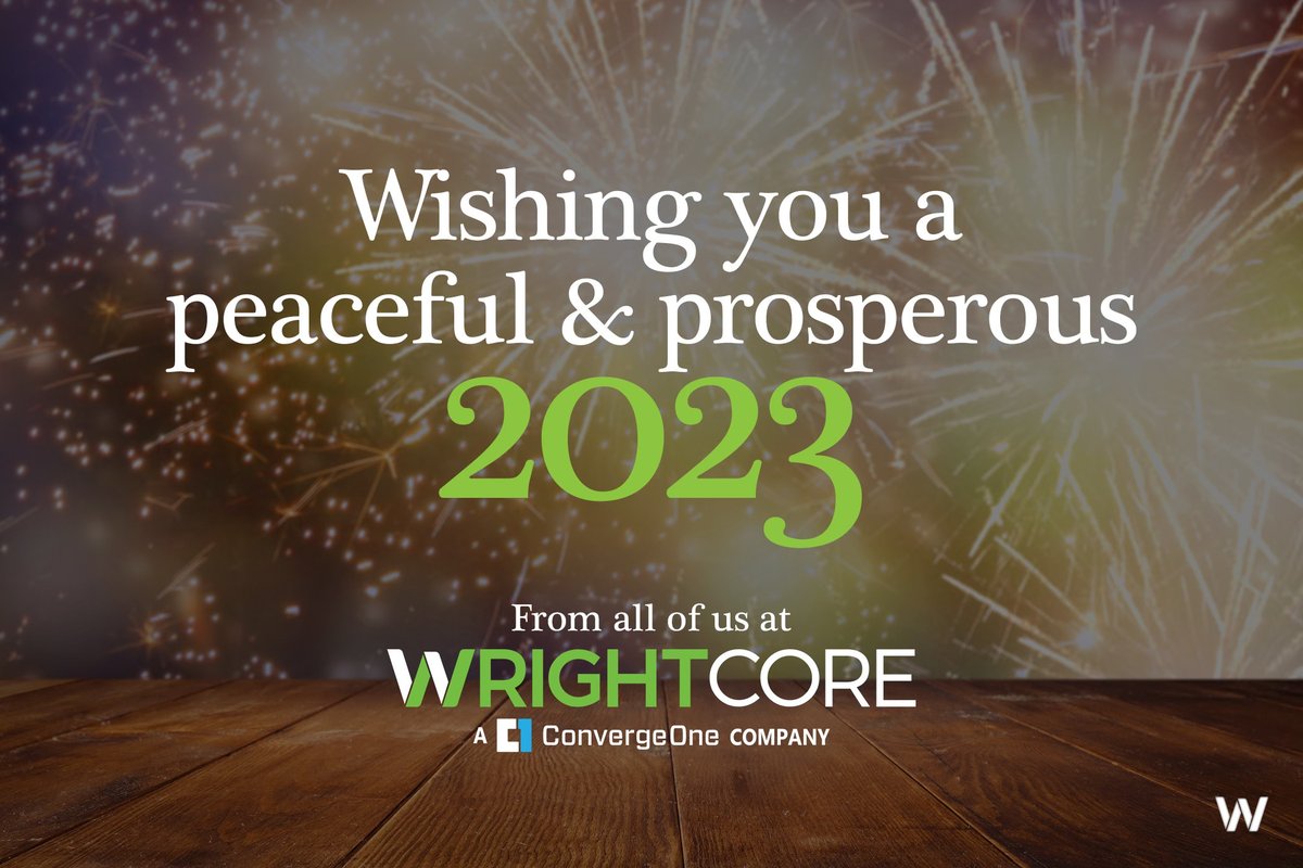 wrightcoreinc's tweet photo. @wrightcoreinc had another amazing year in 2022 helping our clients. Gratitude & appreciation for all of our supporters & their role in our success. Here's to a new year full of peace & prosperity! #HappyNewYear2023 #MakeITWright @Converge_One https://t.co/VSH8Bu1WTH
