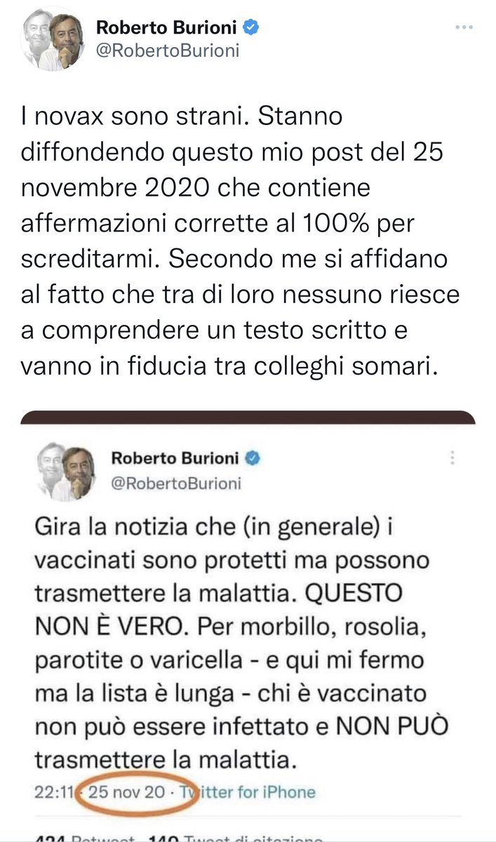 #covid #vaccinoobbligatorio Burioni lasci stare, non c’è nessuna punteggiatura che possa salvare le stronzate che ha detto: “chi è vaccinato NON può essere infettato e NON può trasmettere la malattia”. Vergogna! Chieda scusa e taccia per sempre