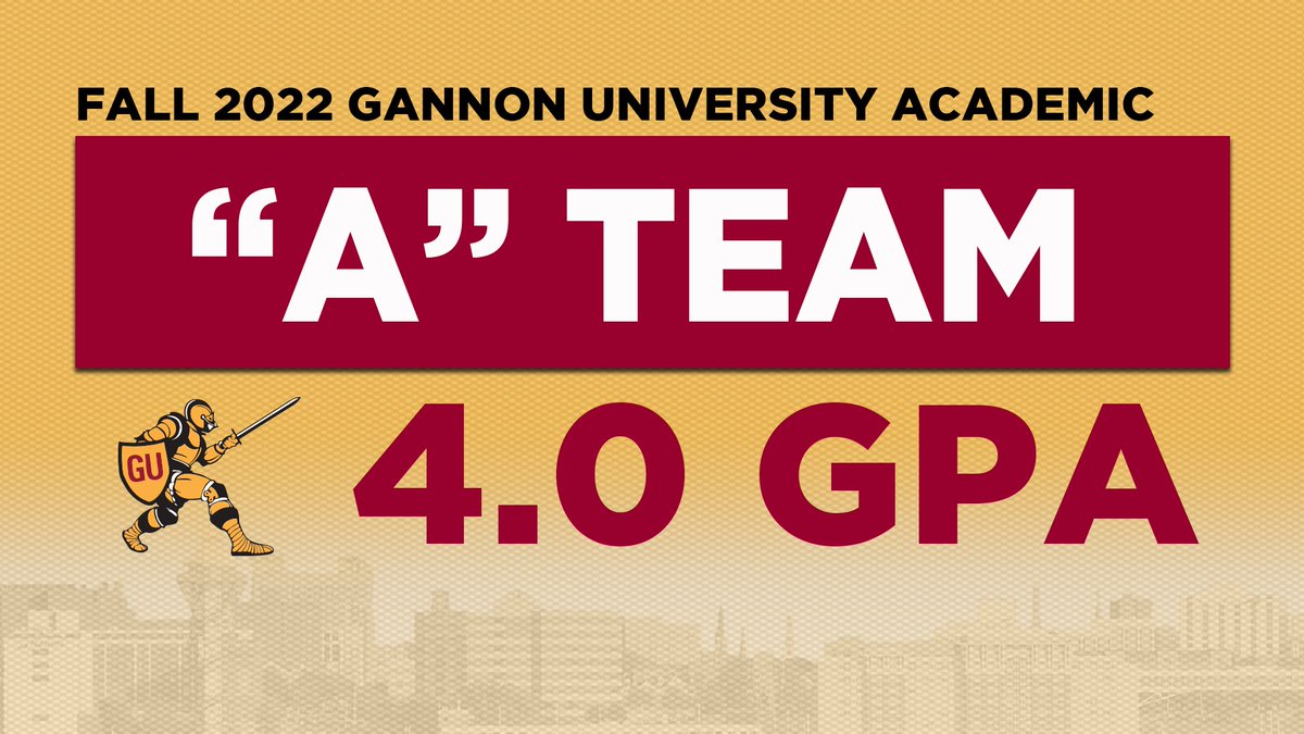 Congrats to the 84 new members of Gannon's "A" Team! That's how many GU student-athletes (out of 722) turned in 4.0 GPAs during the fall semester. Check out the list of this year's "A" Team athletes and past club members. 
gannonsports.com/sports/2008/9/…
<a href="/GannonU/">Gannon University</a> <a href="/PSACsports/">PSAC Sports</a>