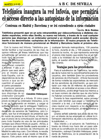 Mallavibarrena's tweet photo. #Retrocomputing #INFOVIA
Nota en prensa sobre la puesta en marcha del servicio "Infovía" de Telefónica (fuente: hemeroteca ABC) https://t.co/aclZluSwmd