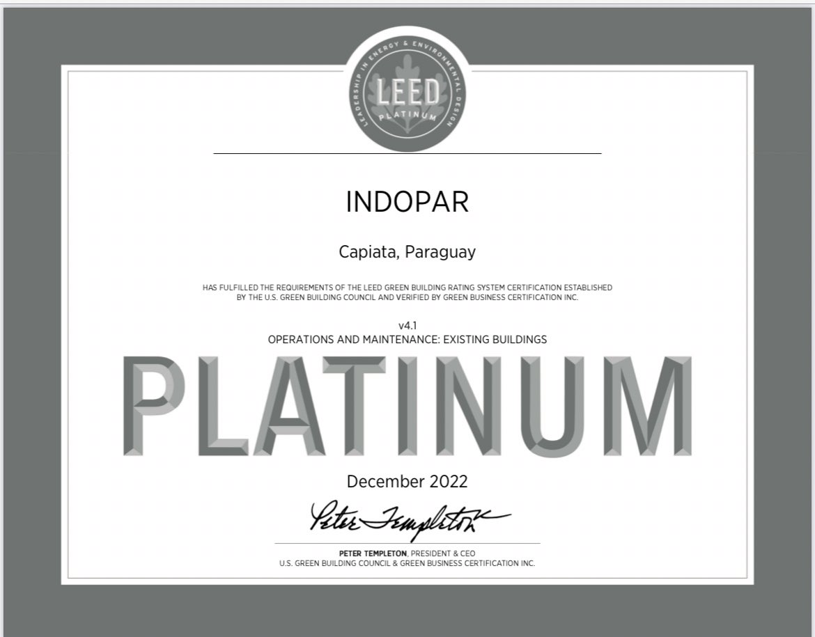 #CalidadCertificada ✅ | #ModaSostenible

Felicitamos a la empresa textil Indopar S.A. por haber conseguido la certificación #LEEDPLATINUM para su planta industrial ubicada en Capiatá📍habiendo alcanzado la máxima categoría según la evaluación pertinente 👏🏻👏🏻

HILO [🧵]