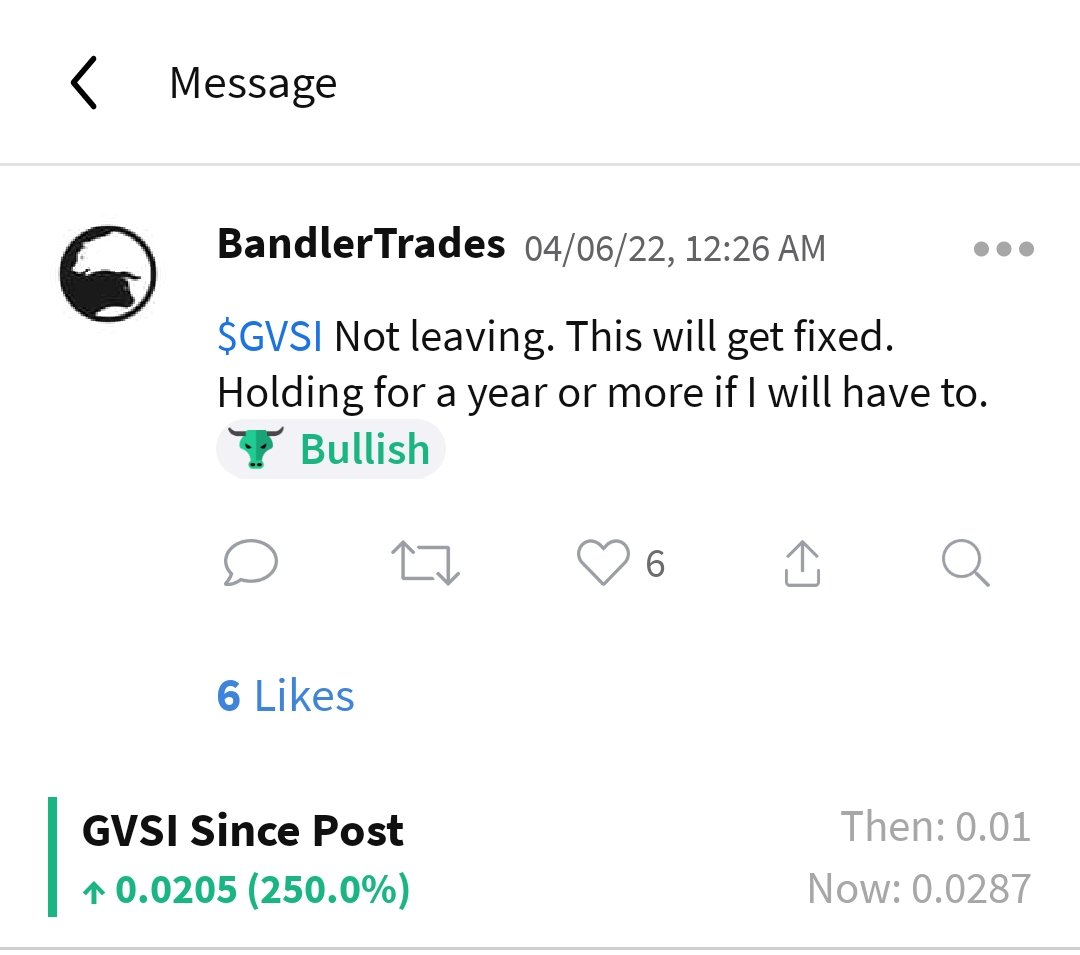 Brandler20's tweet photo. $GVSI Is the real play dumb asses. This is the money. If you can't hold through the bullshit, you don't deserve the big money. 
We're still early. Buy or chase at dollars https://t.co/qhMhZU0ePU