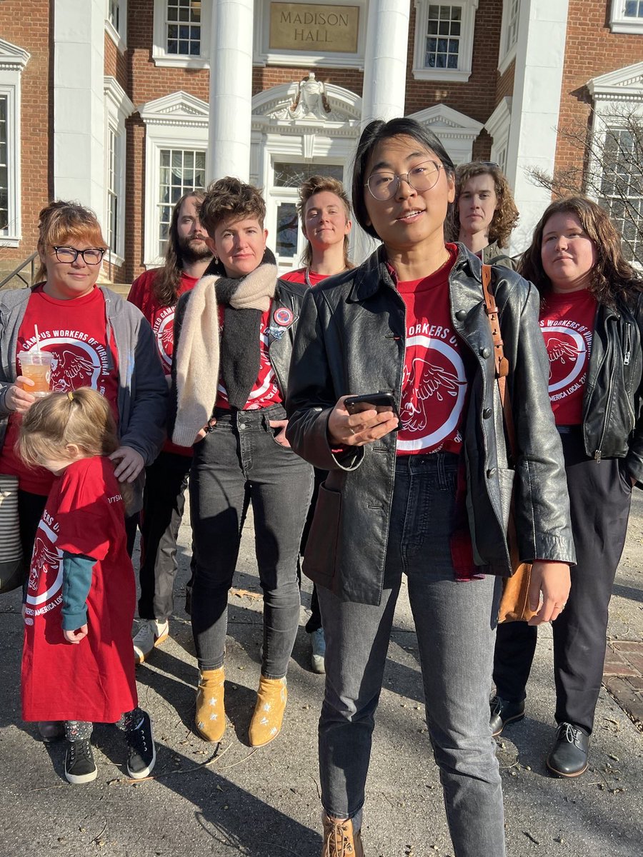 UCWVA's tweet photo. We’re proud that our collective action resulted in creation of a task force. It’s the first time UVA has marshaled an institutional response to this recurring problem, and it’s because grad workers came together &amp; organized to demand better. 

-@crystaljluo at todays delegation. https://t.co/bCK74UqjYb