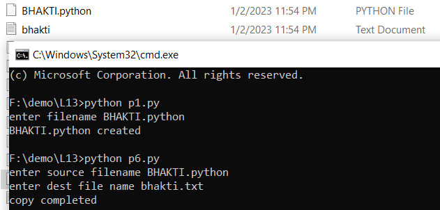 BhaktiAher6's tweet photo. Day 11 of #30DaysOfCode
✅Program for :
✔To wish the user GM / GA /GE.
✔To make a copy of a file.
✔To save student data with Class and Object.

#30daysofcode #100daysofcode #python #30daysofcodechallenge https://t.co/9cSjVTLtx5