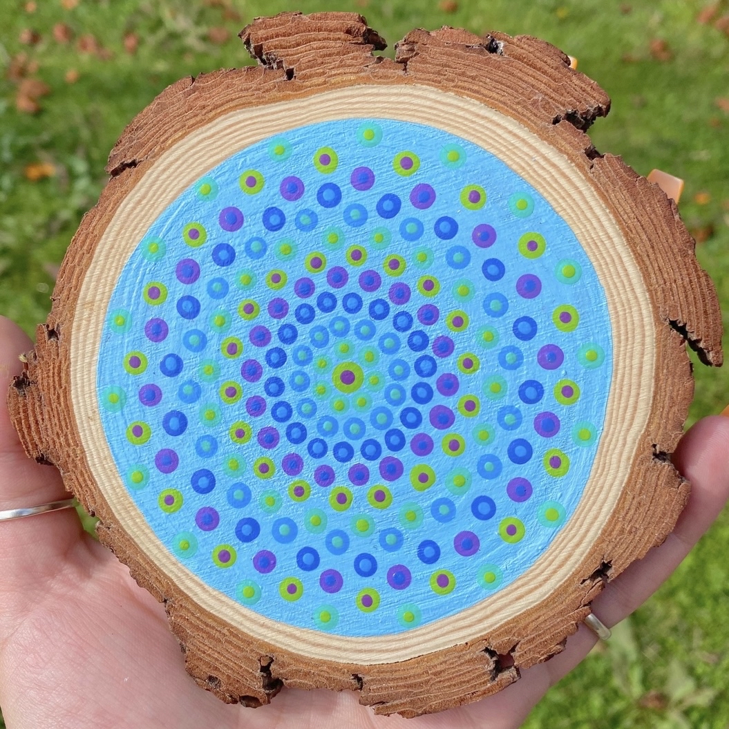 my monsters inc inspired mandala piece is still looking for a home!💚