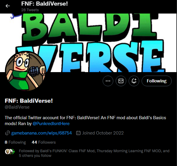 FNF: Baldi's Bootleg Rapping Game! || OFFICIAL (@BFnfmod) / Posts / X