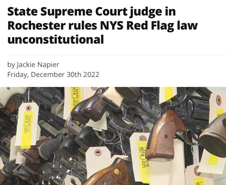 gunrights's tweet photo. Would you look at that! 

New York State Supreme Court judge rules New York’s Red Flag law is UNCONSTITUTIONAL!

https://t.co/QtijorumMh https://t.co/Q0qxyb5azM