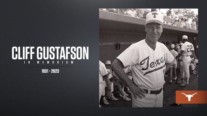 Cliff Gustafson: Texas Longhorns baseball coach dies at 91; Roger Clemens  among players who competed under the hall of famer - ABC13 Houston