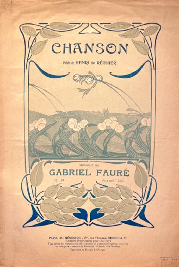 Art Nouveau sheet music covers from c. 1900, France.