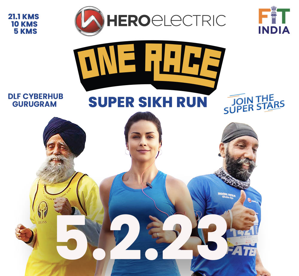 7th ONE RACE SuperSikhRun Run ! The Happiest Race #DilkiDaud ❤️ on February 5 ! Cyberhub, Gurugram ☝️🙌👋 no missing this one ! 1Race.in/NCR