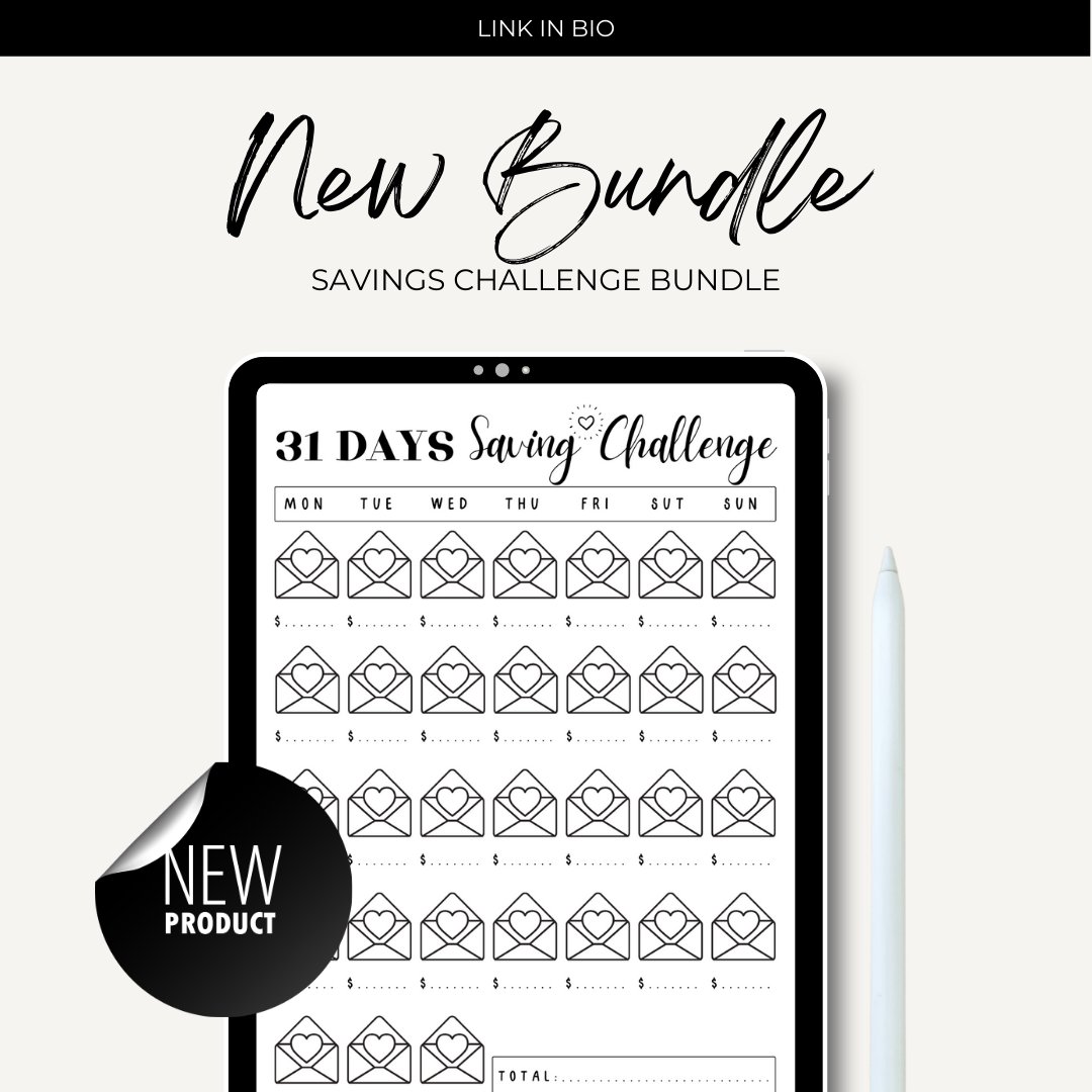 LunDesigns's tweet photo. Savings challenge book Bundle 💰

>> https://t.co/lgXX3Hy1KJ 

 #savingschallenges #savingmoneyisfun
#savingchallenge #savingschallenge #savingbook #bundle #bundlesdeals #bundlesdeals #savingsmoney #moneymindset #kdpbundle #budgetplanner #Budget2023 #budgeting #planner2023 https://t.co/qtM2PGIsei