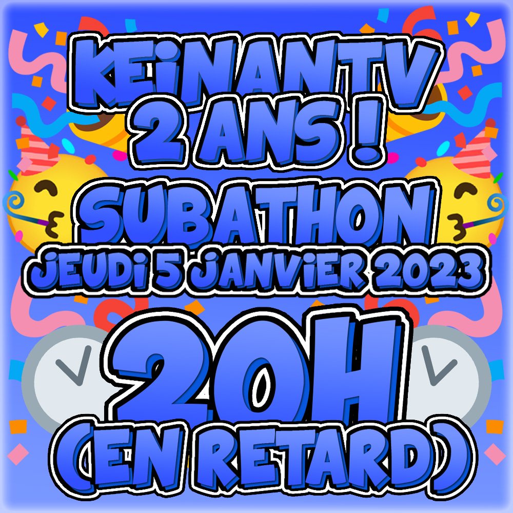 KeinanTV's tweet photo. 2 ans de la chaîne Jeudi 5 Janvier a 20h !!! 🥳🎇🎆🥳

#TwitchStreamers #twitchfr #twitch #events #cantwait #subathon #stream #streamer #games #gaming #2years #2ans #birthday #streamfr #happy #2023goals #2023NewYear 
#twitchaffiliate #twitchstream https://t.co/pZidlLXa3v