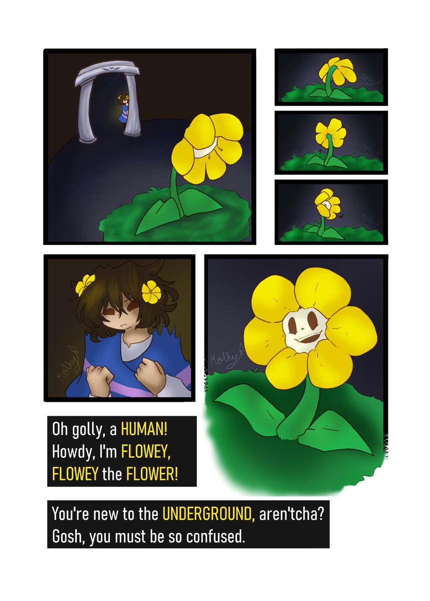 MothyA5's tweet photo. UnderLore, Chaper 1: Ruins of Patience (Part 1)

#undertale #undertaleAU #undertale_AU #undertalecomic #comic #underlore https://t.co/xUnEc6umdJ