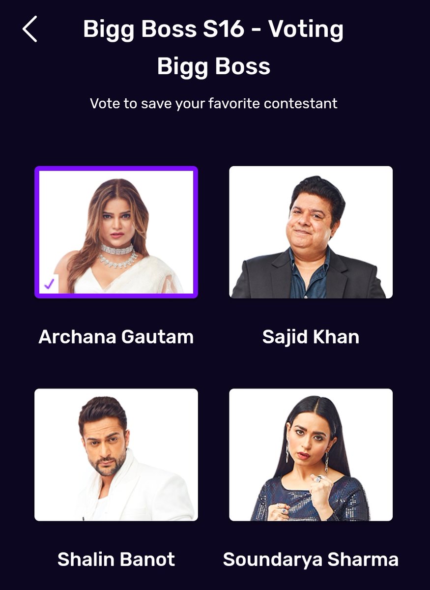 Hey tweeps as you know our #ArchanaGautam is nominated this week. Please please vote for her on #vootapp and myjio app (it's free)

To vote - 

1. Download voot app and login 
2. Search biggboss 
3. go on 'vote now' option 
4. Click and vote Archana 
5. Submit.

DO it please.