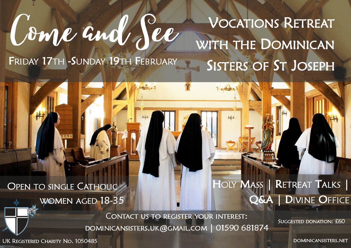Our Come and See retreat is next month, & we'd love to see you there! Please spread the word & pray for all those who are discerning🙏 
#vocationretreat #discernmentretreat #dominicanlife #dominicanvocation #religiouslife #religioussisters #discernment #vocation #oppower