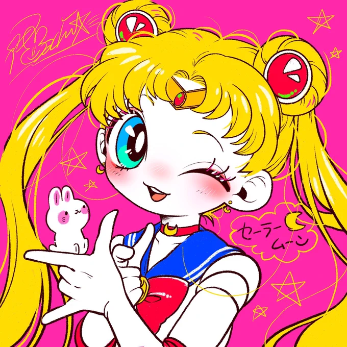 うさぎ年なファンアート#ヒバニー #エースバーン#ラビフット #ポケモン #うさぎ #セーラームーン#過去絵 #イラスト 
