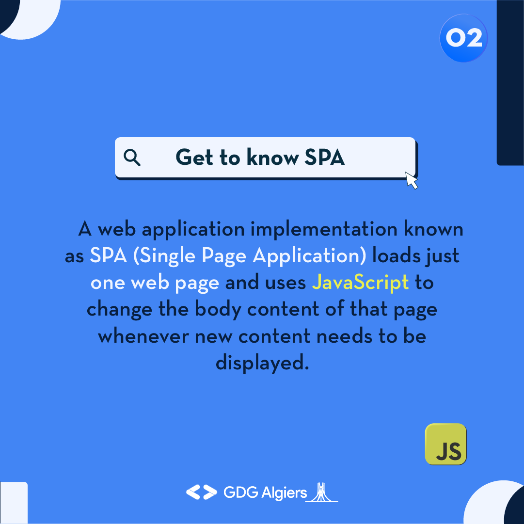 GDG_Algiers's tweet photo. Did you know there are three main types of websites, SSR, SSG and SPA? 🤔
Well now you're about to, 🔥 as our new Web It Up series brings us to website typologies and each one's uses and intended applications.✨
#GDG #GDGAlgiers #webdevelopment #webdev #webitup https://t.co/N7fKOi8wwM