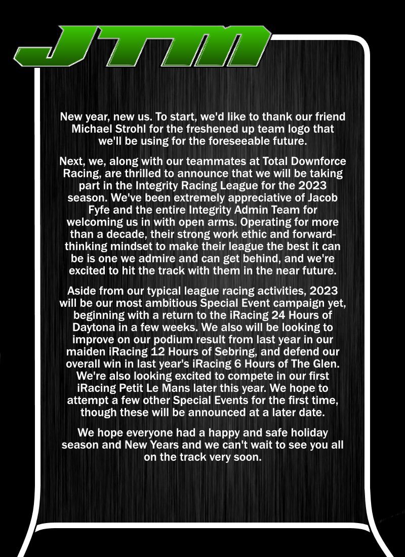 JTM__24's tweet image. Here’s to 2023 🏁