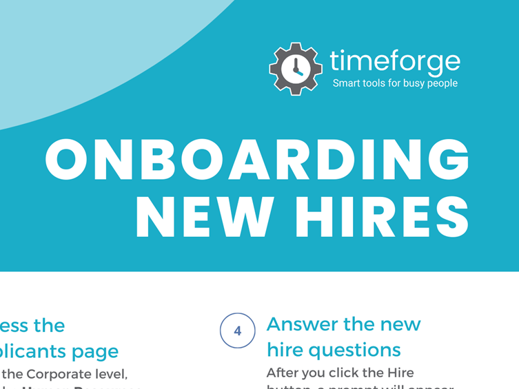 timeforge's tweet image. We&apos;ve added a new printable Resource for #managers using our #ApplicantTracking and #Onboarding software!

It outlines the 6 simple steps for hiring an applicant in TimeForge. Use it for #training or just as a handy refresher.

Download it here:
bit.ly/3jM8wFg