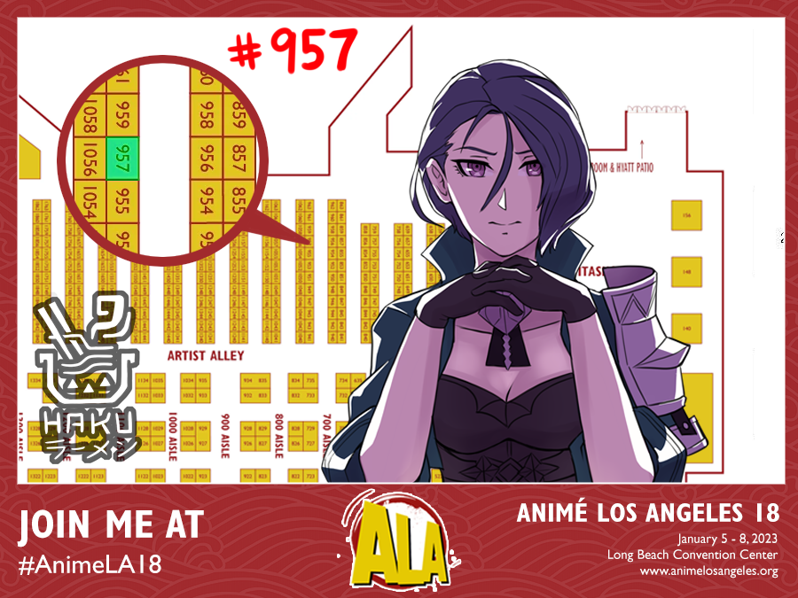 ALA is right around the corner, and I'll be tabling at @AnimeLosAngeles this year at table #957 so come stop by!

Plus, I have ribbons-- including Shamir. 