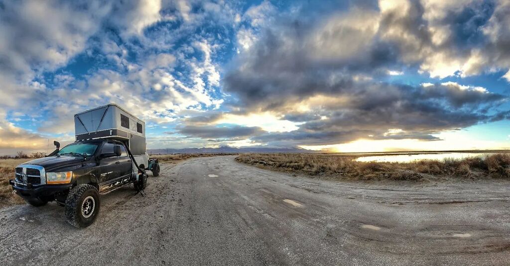 Blk_Wgn's tweet photo. I grabbed a photo of camp and @familyoffthemap had to draw one.  Either way it was another beautiful site.  We rolled in around midnight with frozen rain after the first campsite we tried being a mess weather wise.  Luckily we found this on @ioverlander … https://t.co/VSOQSofMpE https://t.co/HFQTyA54nE