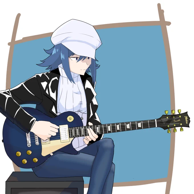 オムさんをぼちざオタクにすべく早急にギター音無ちゃんが必要だった#オムナオ娘 #OMNart 