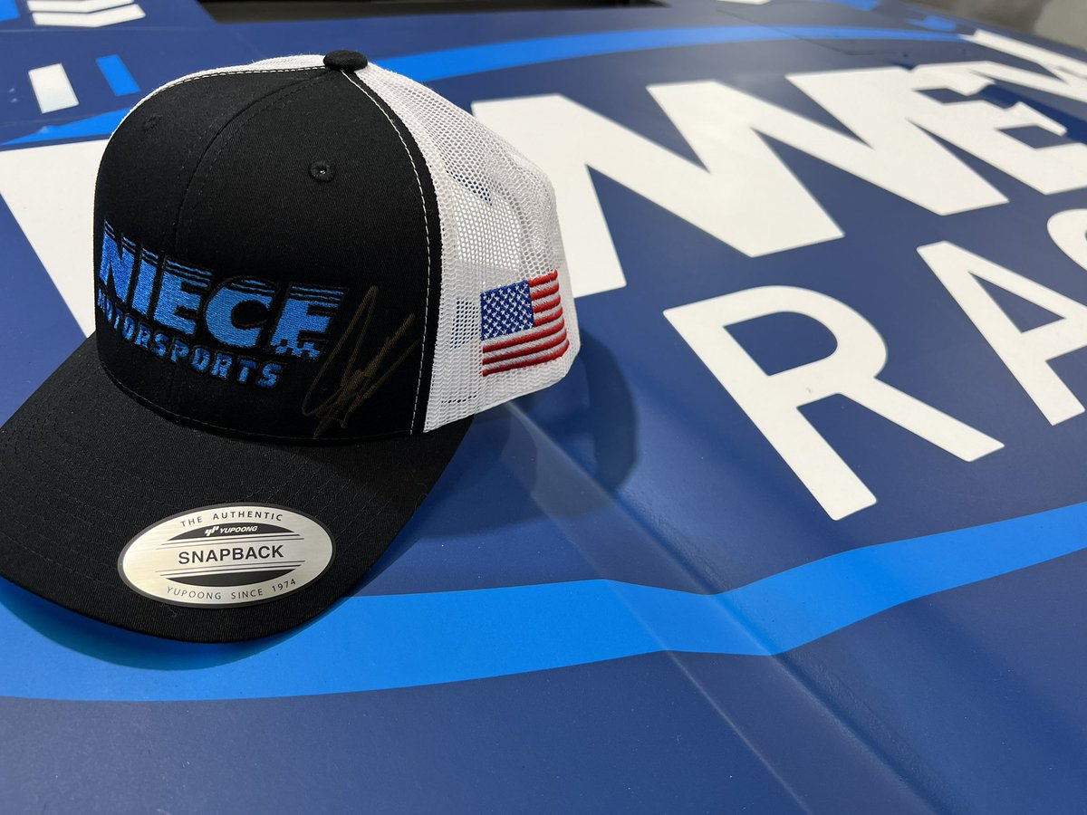 NieceMotorsport's tweet photo. Keeping the giving spirit going in celebration of the new year! ❤️ and RT this tweet for your chance to win this signed @CarsonHocevar hat! https://t.co/lFmtQaDB9G