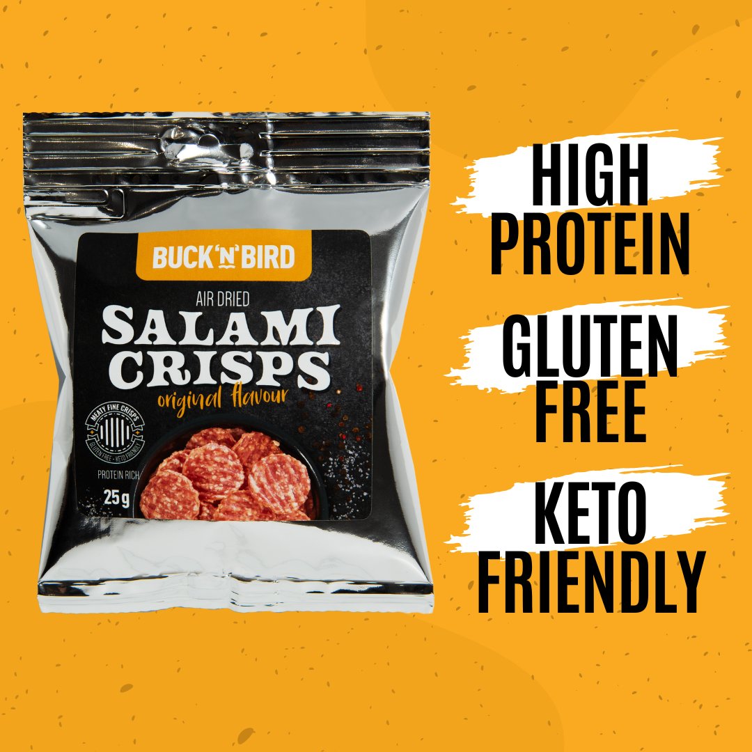 Is anyone looking for a high protein, gluten free, low carb snack this January? 

Our salami crisps are all of the above and come in three tasty flavours! 

#meatsnacks #ketosnacks #lowcarbsnacks #lowcarb #ketodiet #highprotein #highproteinsnacks #glutenfreesnacks