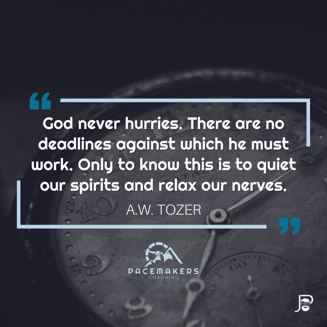 "God never hurries. There are no deadlines against which he must work. Only to know this is to quiet our spirits and relax our nerves." - A.W. Tozer

🖊Need help? Send a DM.
.
.
.
#leadership #eq #healthyleaders #discipleship