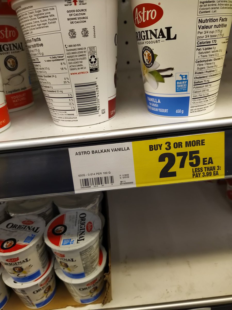 lilSewnut's tweet photo. This pricing is ridiculous...Should I really  need to buy 3 to pay a price per each  that is still higher than last year #nofrills https://t.co/5ia7rDIa2p