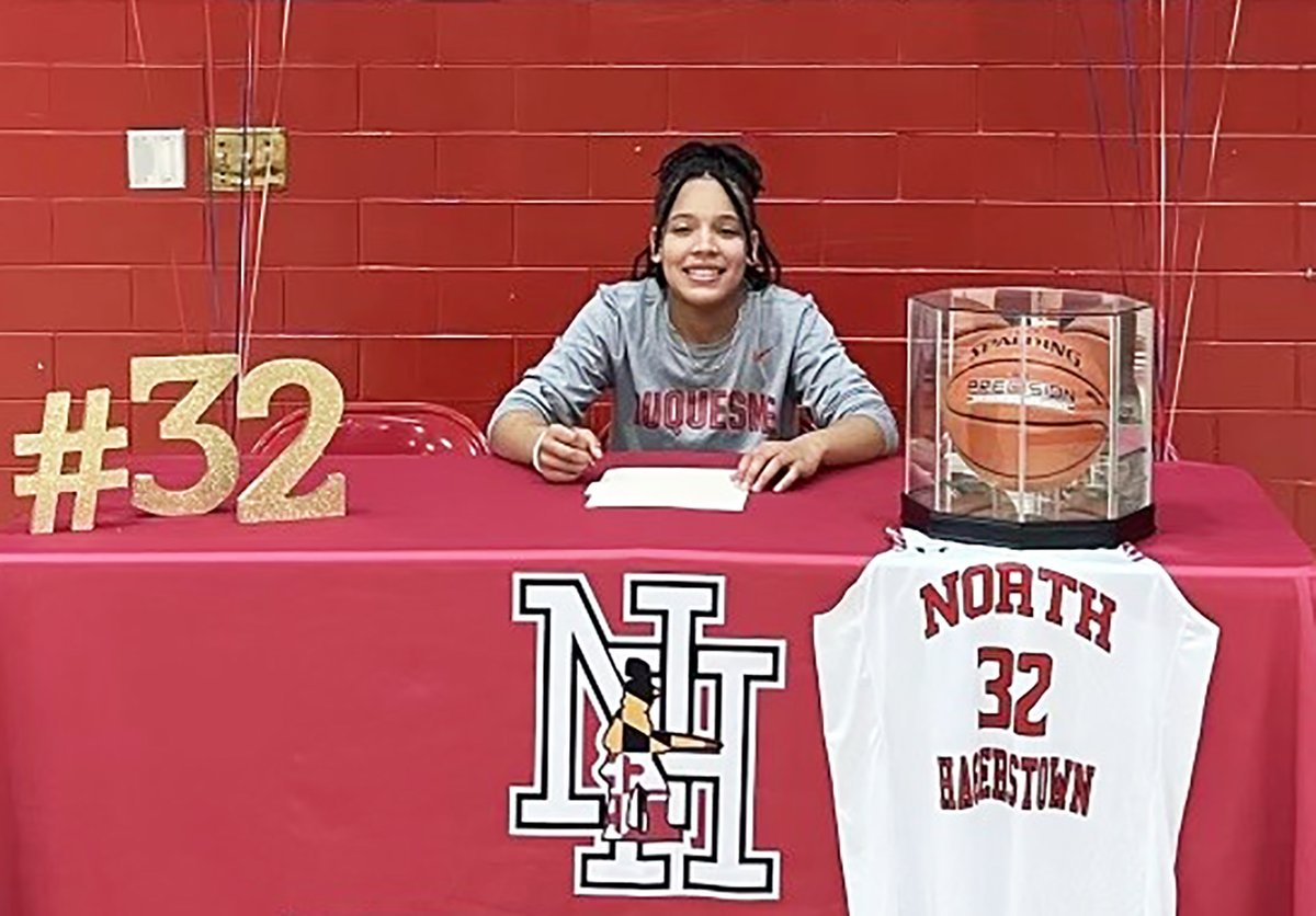 North Hagerstown senior Gabby Grantham-Medley, the volleyball and basketball star, signed a letter of intent to play Division I hoops at Duquesne University. This season for the Hubs, she’s averaging 20.3 points, 8.4 rebounds, 3.3 assists, 2.0 steals and 1.2 blocks per game.