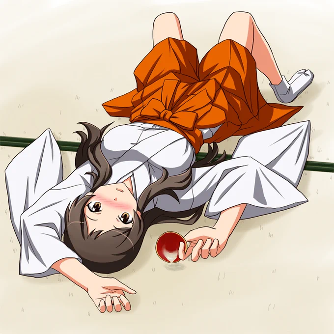 巫女装束で甘酒飲んで酔っちゃった志保。 