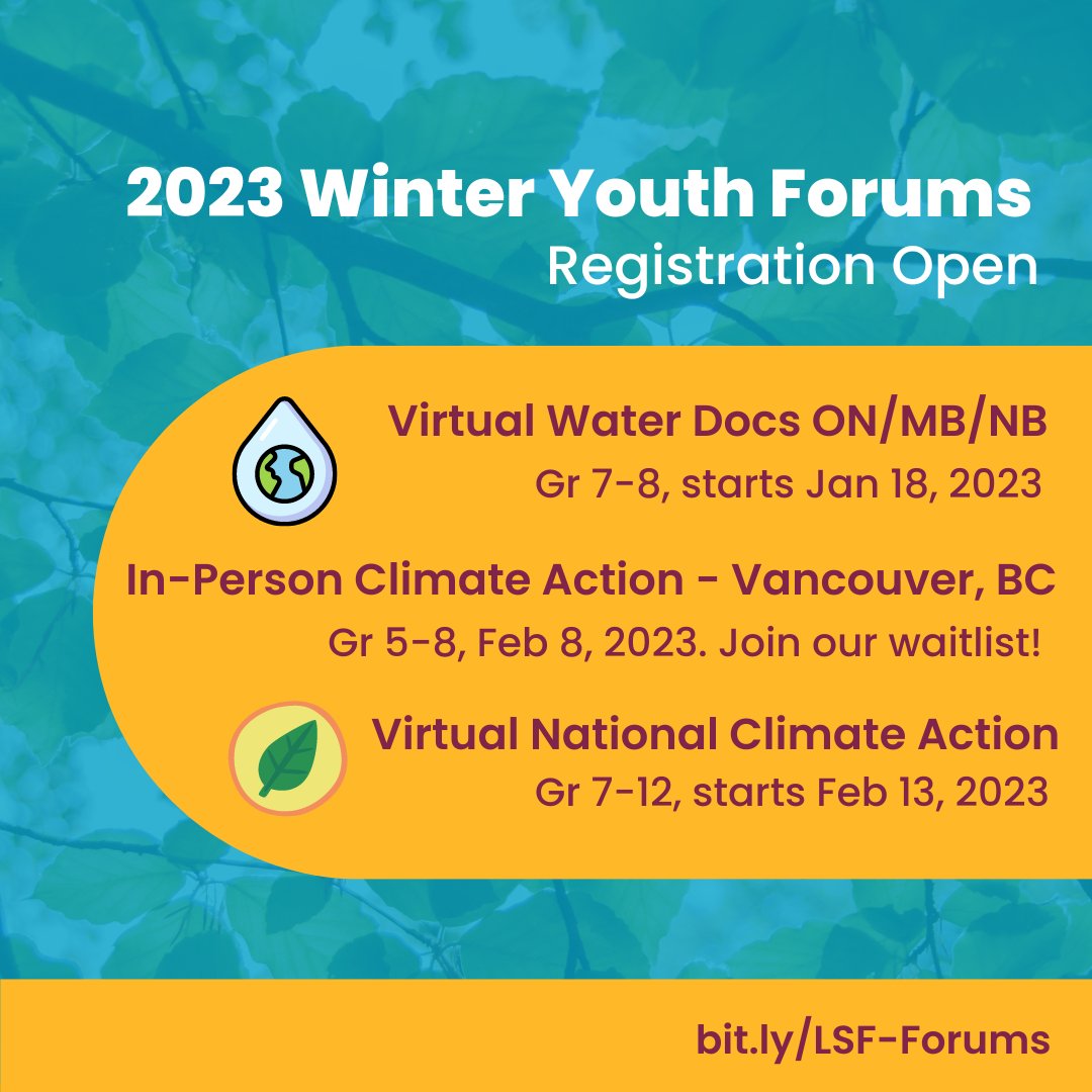 LSF_LST's tweet photo. Our Youth Forums offer free workshops to engage students in climate change learning &amp; empower your class to take action!  

Check out our 2023 lineup to see if there’s a forum opportunity for your region &amp; grade level! 

Learn more &amp; Register today

https://t.co/kIOkPTuA4A https://t.co/eNN7nPk7xY