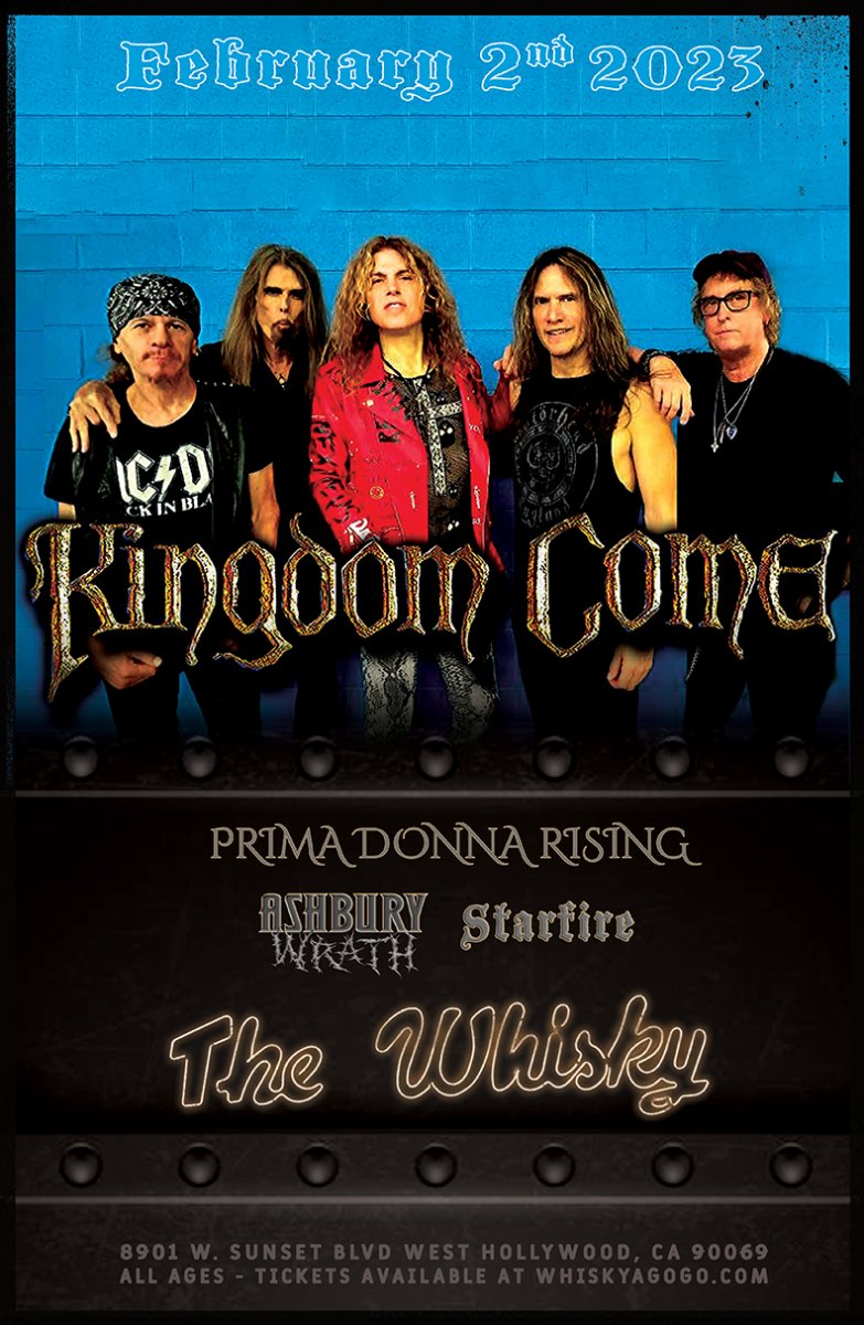 Opening for @KingdomComeRock !! 🤘🏽

#LiveMusic #LiveRock #Rock #RockMusic #HeavyMetal #LosAngeles #LA #LARock #KLOS #WhiskyAGoGo

whiskyagogo.com/calendar/event…