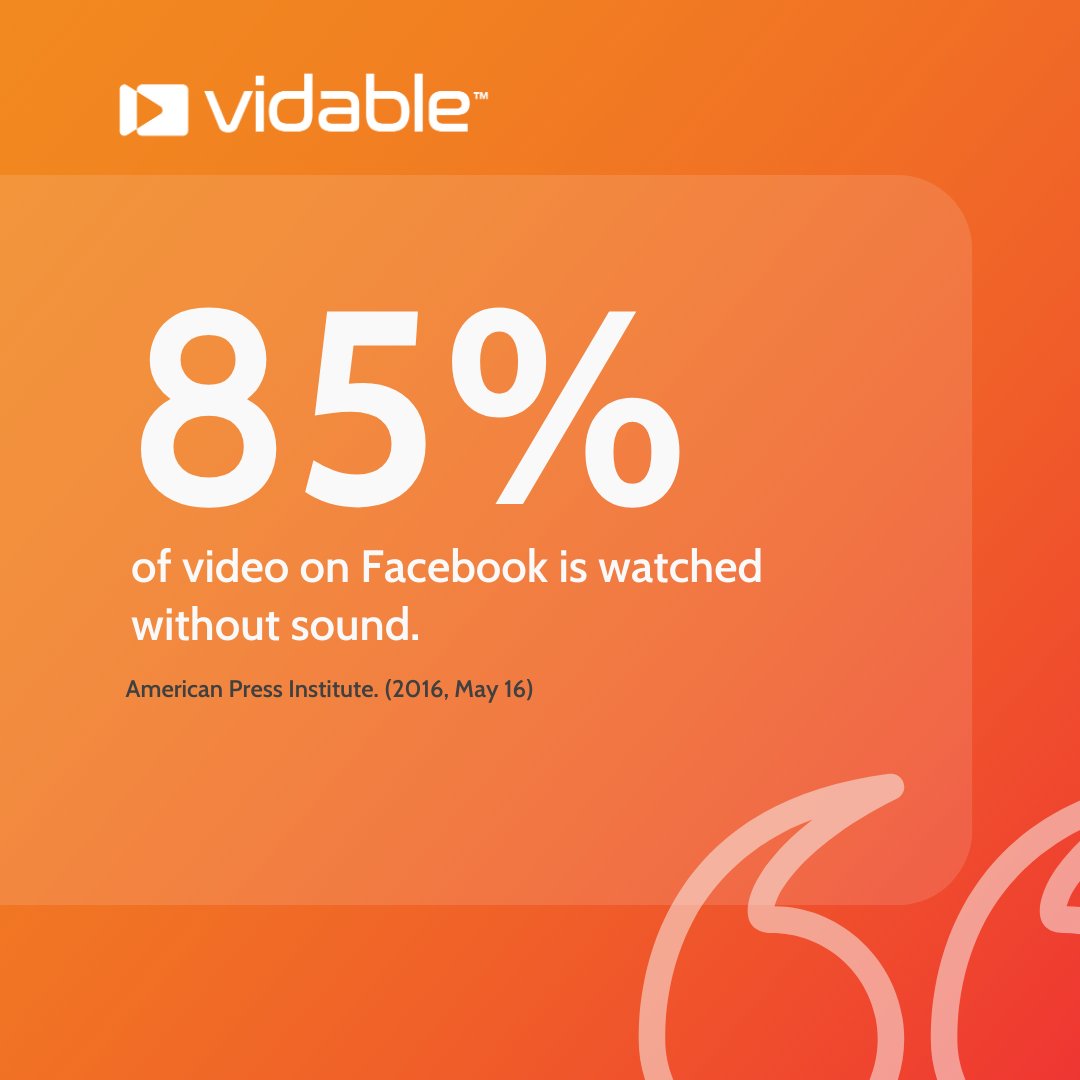 VidableAI's tweet photo. Did you know that 85% of video on Facebook is viewed without sound? Twitter even advises a "sound-off" strategy to maximize reach with captions driving 28% longer viewing times making #captions a must-have.

Read more at https://t.co/ij2bGPd0yU

#VidableAI #AI #VideoStrategy https://t.co/rTvsO0hhJe