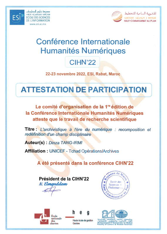 TANGIRMI's tweet photo. Cher-e-s collègues bonne année 2023 et meilleurs voeux pour une franche collaboration scientifique. 
Vous avez été nombreux à m'encourager pour présenter mon article Scientifique: L’archivistique à l’ère du numérique : recomposition et redéfinition d’un champ disciplinaire. https://t.co/W71rLz1s5v