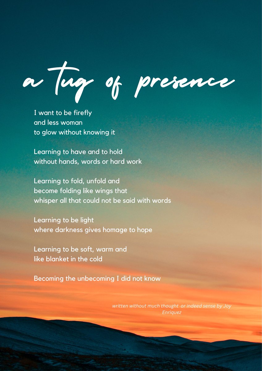 jgenriquez's tweet photo. Going thru some bits and pieces ... and I found this - 'a tug of presence'... I wrote this when I was in a writing workshop at Gladstone's Library @gladlib #presence #befirefly #alitaptap https://t.co/2obQO3zqKC