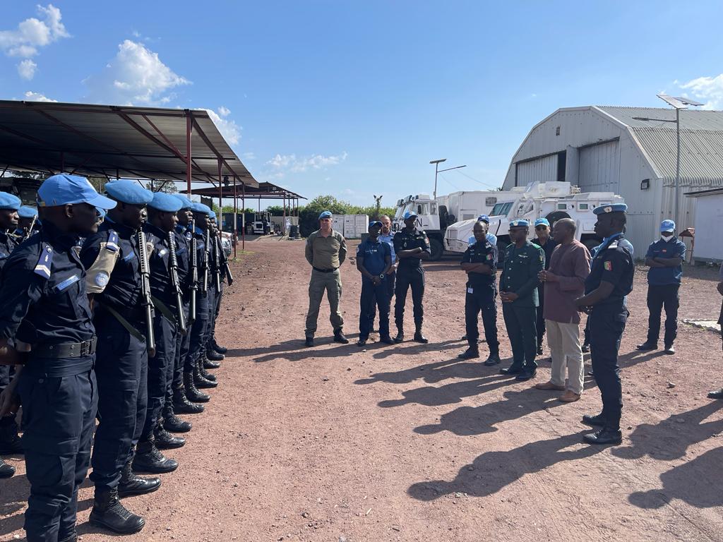 berethem's tweet photo. Jan 02 @unpol honored to receive @monusco Ebrima Ceesay Director Mission Support (DMS) as 1st visitor 2023 @MonuscoPolice SenFpu #Goma. An occasion to tour the camp, see logistical and infrastructure support. And also commend the unit for  2022 commitment– wishing happy new year https://t.co/x9ZXam0AJi